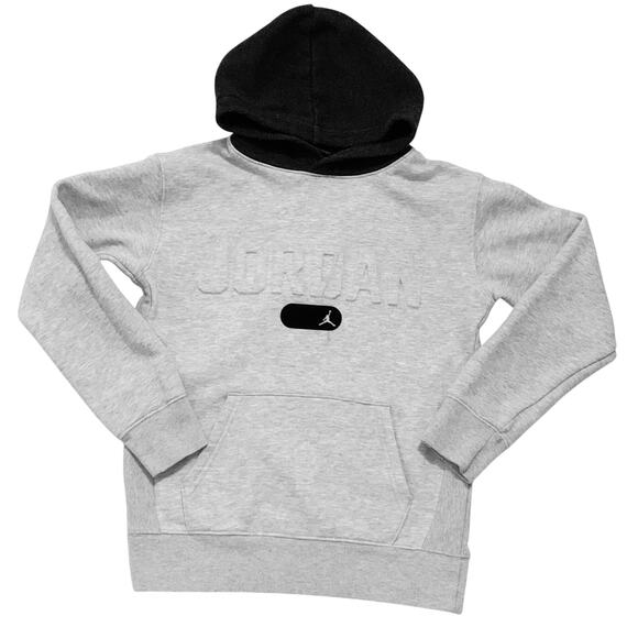 Jordans Boys Jogger Set Gray Black Fleece Pants Small Hoodie Medium Sporty Gym - Picture 3 of 16